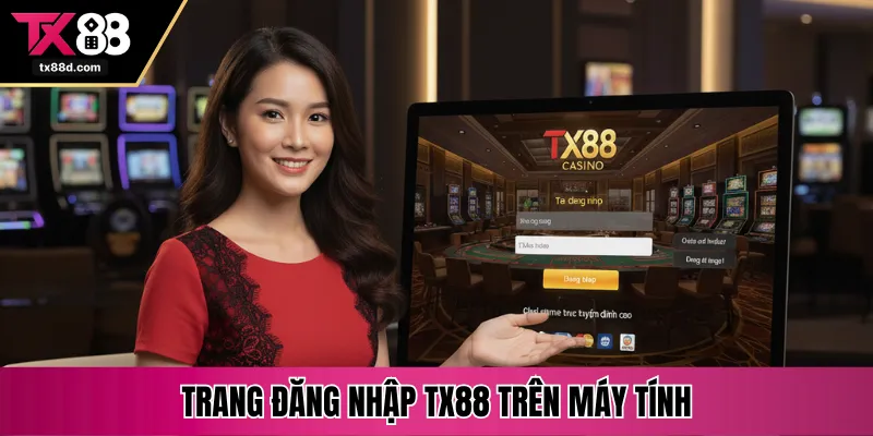 Trang đăng nhập TX88 trên máy tính